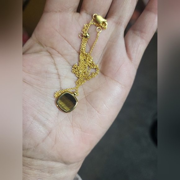 MONICA VINADER Gold Tiger's Eye Necklace. #82 - Picture 4 of 9